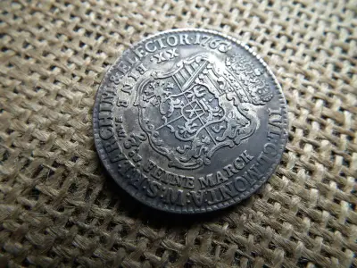 Lengyel Litván 2/3 tallér, 1763, ezüst, ritka