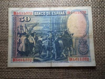 Spanyolország, 50 peseta, 1928
