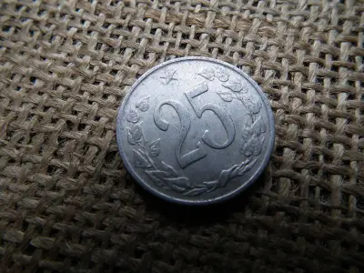Csehszlovákia 25 halierov, 1964, ritka