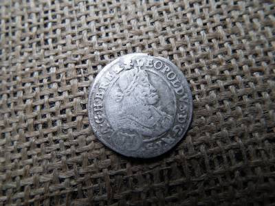 I. Lipót , ezüst 6 krajcár 1673 IAN ,Graz , gyakori verőtőrepedés az évszámnál ! R 