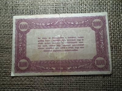 10000 korona 1920 évek , vásárlási visszatérítés ! Tízezer ! Nagyon ritka ! Hangya 