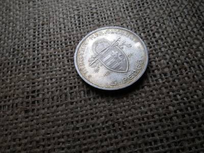 Ezüst , Szent István 5 pengő 1938 , extra , tisztítatlan állapot ! 