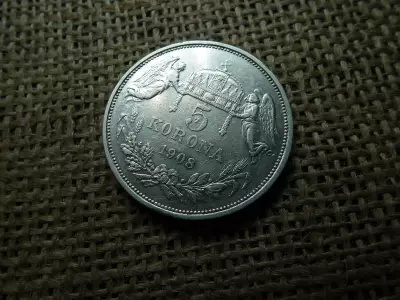 Ezüst , Ferenc József 5 korona 1908 KB