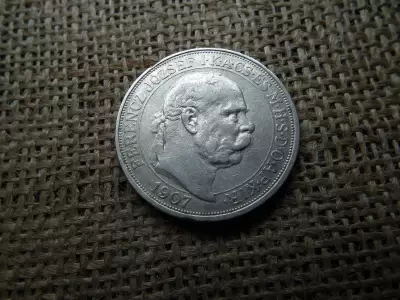 Ezüst , Ferenc József 5 korona 1907 KB , Koronázási 