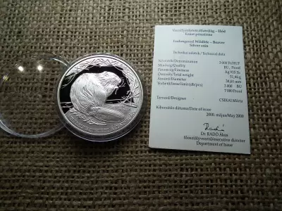Ezüst 3000 forint 2000 PP , Hód 
