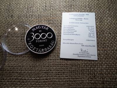 Ezüst 3000 forint 2000 PP , Hód 