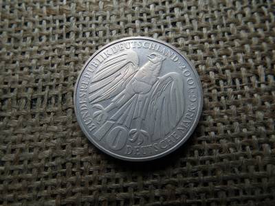 Németország , ezüst 10 márka 2001 G , Deutsche Mark Federal Constitutional Court