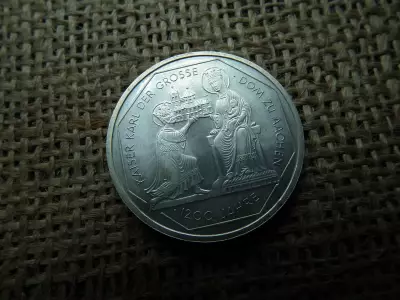 Németország , ezüst 10 márka 2000 G , Deutsche Mark Dom Aachen