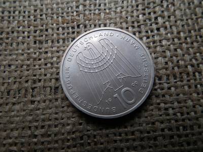 Németország , ezüst 10 márka 1999 J , Deutsche Mark 50 Years SOS Kinderdörfer
