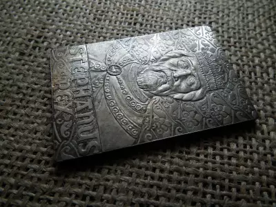 Stephanus Rex / Szent István ezüst éremplakett , Jelzett ÁP 835 ezüst 