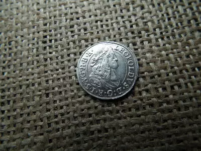 I. Lipót , ezüst 3 krajcár 1671 Hall , Tirol  ,  kreuzer 