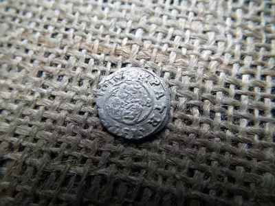 Rudolf , ezüst dénár 1590 KB ?  , Körmöcbánya ! denár  , verdehibás , dupla veret 