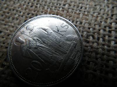 Szlovákia , ezüst 20 korona 1944 , korun , Szent Cirill és Szent Metód