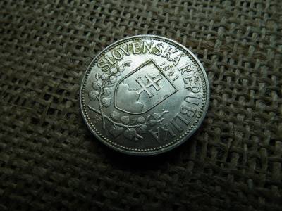 Szlovákia , ezüst 20 korona 1944 , korun , Szent Cirill és Szent Metód