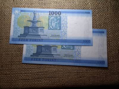 1000 Forint Bankjegy 2017 DF 2 db sorszámkövető 
