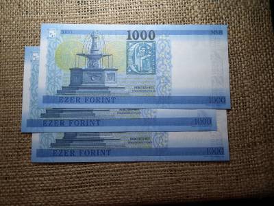 1000 Forint Bankjegy 2017 DJ UNC 3 db sorszámkövető 