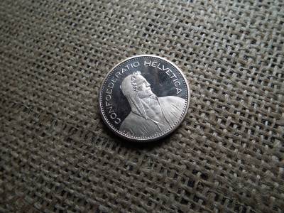 Svájc 5 francs 1985 PP , tükörveret , frank , ritka 