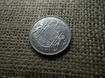 Kanada , ezüst 50 cent 1951 , cents 