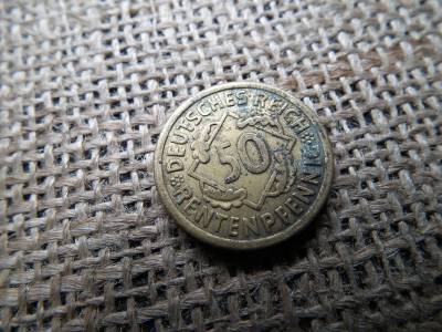 Németország 50 rentenpfennig 1924 A , pfennig , Weimar 