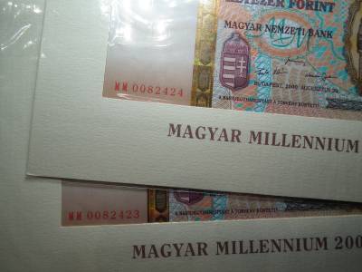 2000 forint 2000 , Millennium ! UNC , sorszámkövető ! 2 db 