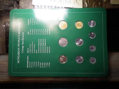 FORINT ÉRMÉS SOR  ( COIN SET OF ALL NATIONS HUNGARY ) Vegyes évjáratú érmékkel. (10 db) Pecsét: H4H 1995 ( " Franklin Mint " külföldi kiadás)