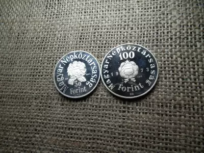 Petőfi Sándor , ezüst 50 és 100 forint 1973 PP 
