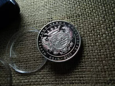 Jedlik Ányos ezüstérem dobozában , 925 ezüst , 1 uncia + díszdoboz , Győr 2000 PP 