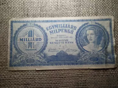 Egymilliárd Milpengő 1946  propaganda bankjegy , hátoldalán  : Szavazz az MDP vezette Népfrontra!  Ritka 