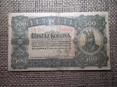 500 korona 1923 , nyomdahely jelölés nélkül 