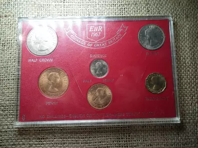 Anglia tokos forgalmi sor 1967 , Penny és pence , shilling , crown ! UNC 