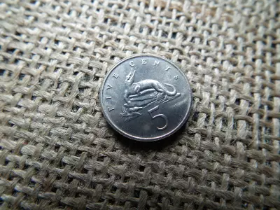 Jamaica 5 cent 1975 , cents , verdefényes  