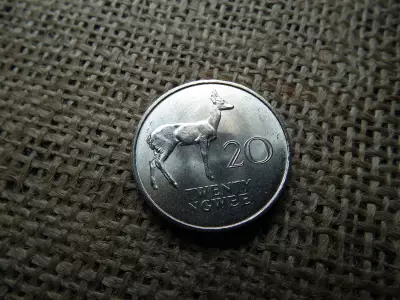Zambia 20 Ngwee 1968 , verdefényes ,  Második Köztársaság