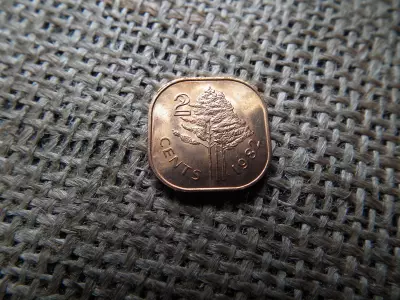 Szváziföld 2 cents 1982 , cent , verdefényes  - Sobhuza II 