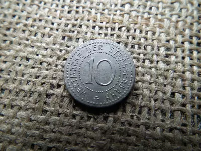 Breslau villamos zseton 10 , 1921 , pfennig , groschen 