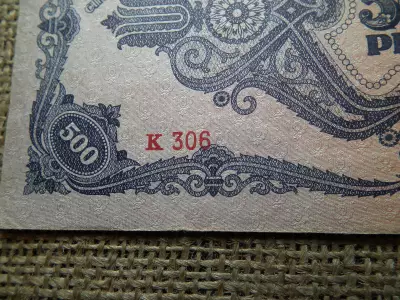 500 pengő 1945 , eltolódott sor és sorozatszám ! Hibás 
