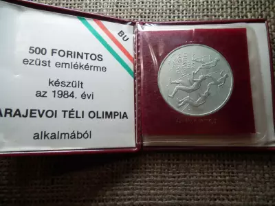 Ezüst 500 forint 1984 , Szarajevó olimpia 