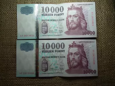 10000 forint 1997 AF , 2 db sorszámkövető 