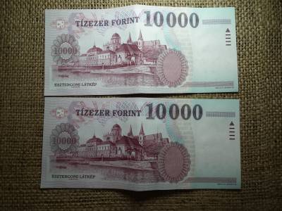 10000 forint 1997 AF , 2 db sorszámkövető 