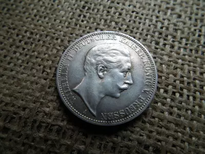 Ezüst 3 márka 1910 A ,  Porosz királyság , II. Vilmos