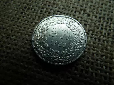 Svájc , ezüst 2 frank 1920 B , francs 