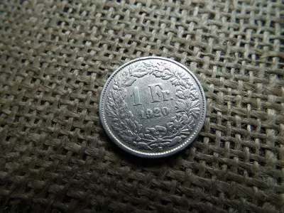 Svájc , ezüst 1 frank 1920 B , franc