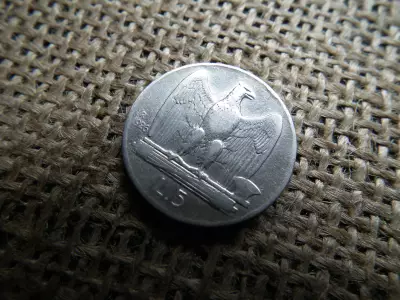 Olaszország , ezüst 5 líra 1926 , lire , 	Vittorio Emanuele