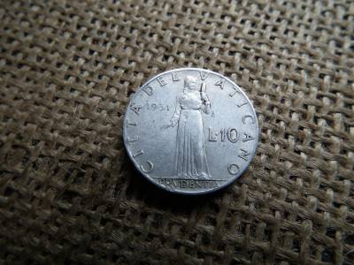 Vatikán , 10 lira 1951 , líra , lire XII. Pius