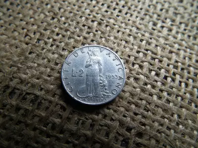Vatikán , 2 lira 1953 , líra , lire XII. Pius
