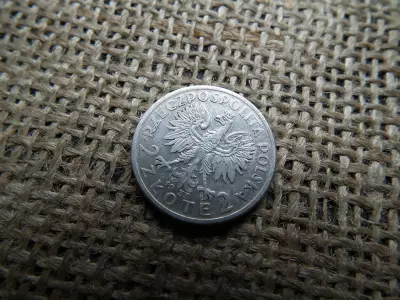Lengyelország , ezüst  2 zloty 1933 , Zlotys Polonia 
