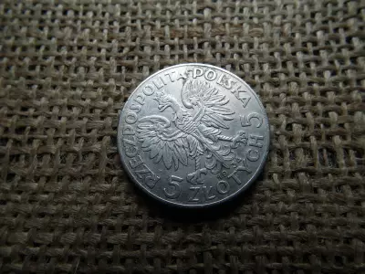 Lengyelország , ezüst  5 zloty 1934 , Zlotys Polonia 