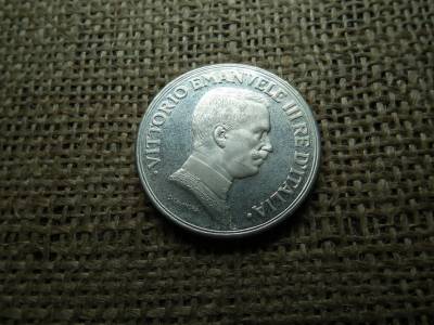 Olaszország ezüst 5 líra 1914 utánveret , Lire 1914 - Victor Emmanuel III 