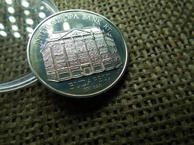 Inter - Európa Bank RT. Budapest BP. 925 , Alapítása 15. évfordulójára 1981 - 1996 , ezüst érem 