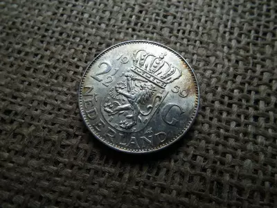 Hollandia , ezüst 2 1/2 gulden 1959