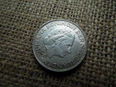 Hollandia , ezüst 2 1/2 gulden 1961 , ritka felülnyomással ! 